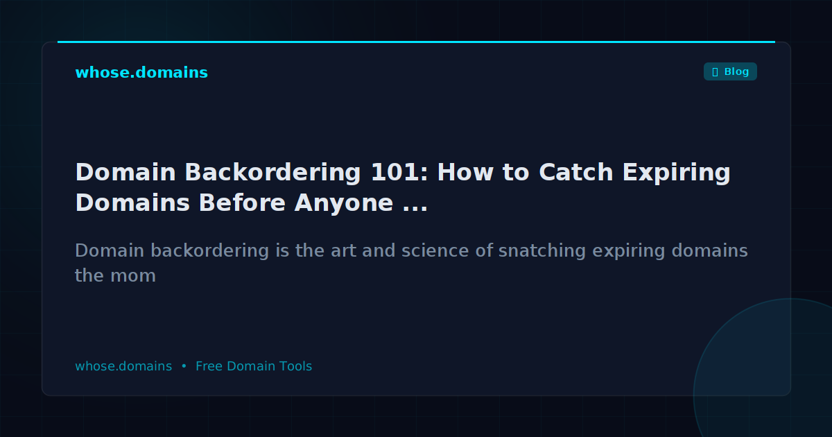 Domain Backordering 101: How to Catch Expiring Domains Before Anyone Else