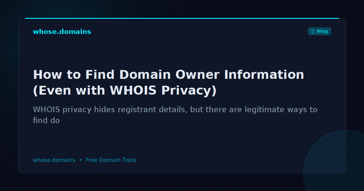 How to Find Domain Owner Information (Even with WHOIS Privacy)